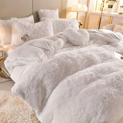 Soft Plush Duvet Cover Set for Cozy Bedding