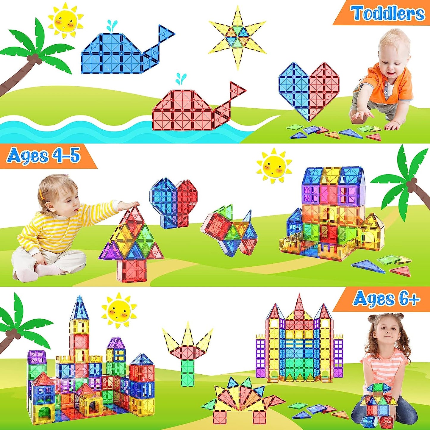 Colorful Kids Magnetic Building Blocks Set