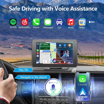 Compact 7 Bluetooth Car Stereo with CarPlay & Android