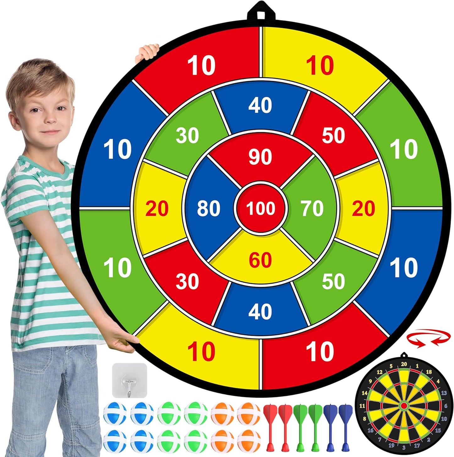 Fun Kids Double Sided Dart Board - Befez
