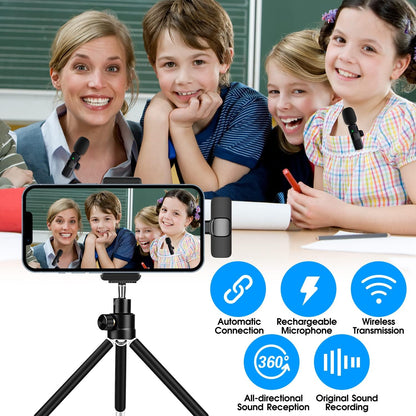 Compact Dual Wireless Mics for iPhone iPad