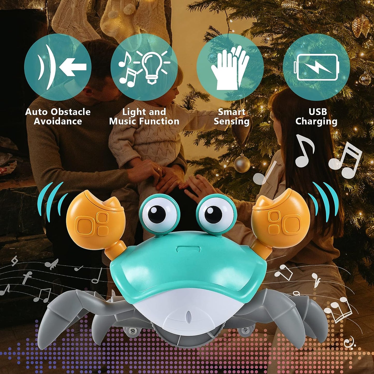 Interactive Musical Crawling Crab Toy