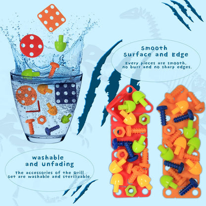 Colorful Kids Dinosaur Building Toy Set