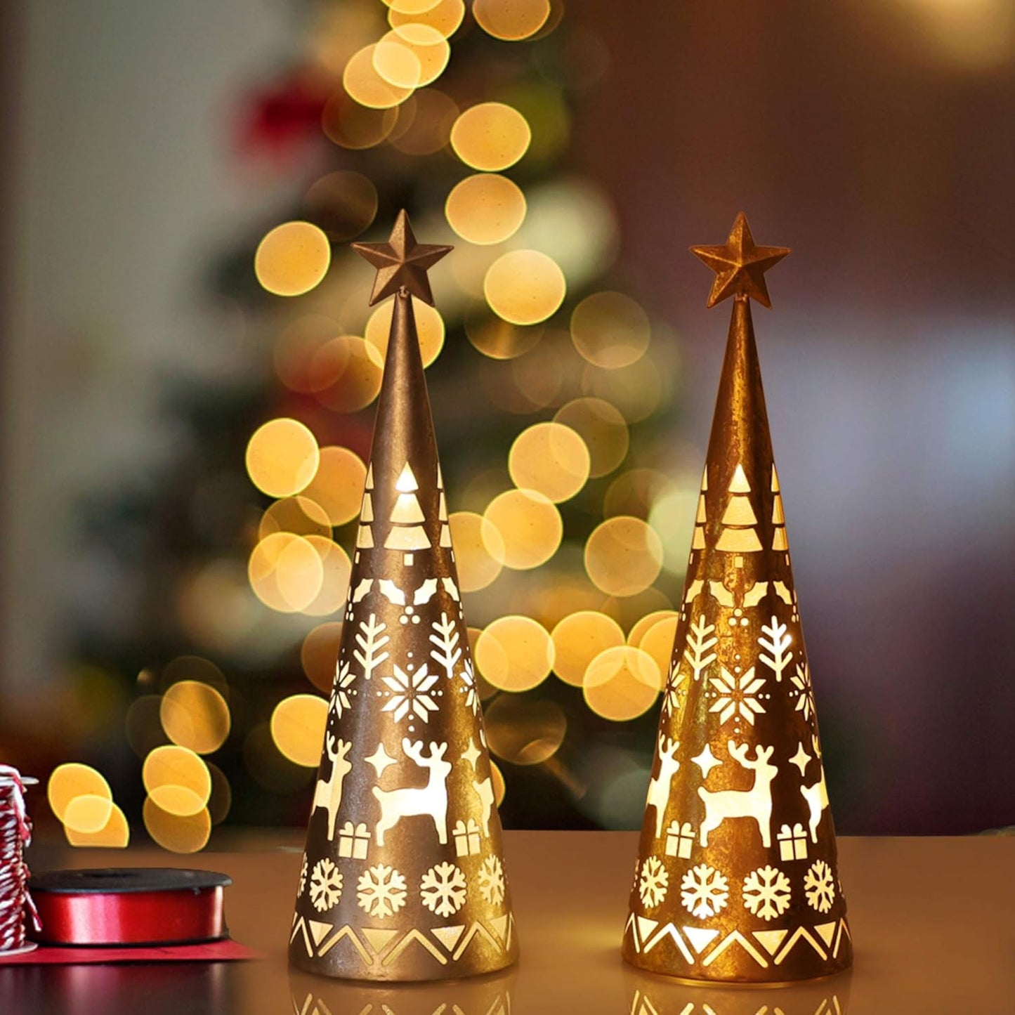 Sparkling LED Cone Table Decor Set (2 Pack)
