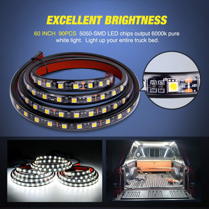 Bright LED Truck Bed Lighting 60 Inch Strip