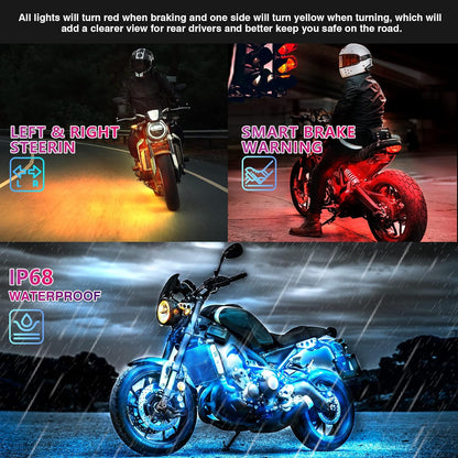 Bright Motorcycle LED Light Kit with Turn Signals