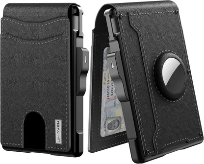 Slim Leather Wallet for Men with RFID Money Clip