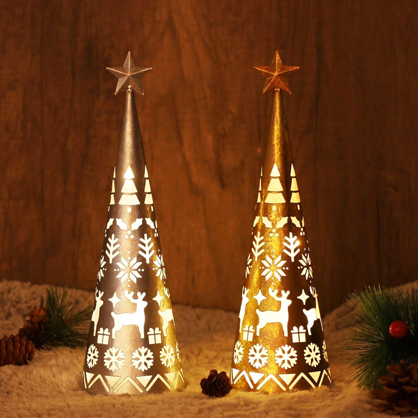 Sparkling LED Cone Table Decor Set (2 Pack)