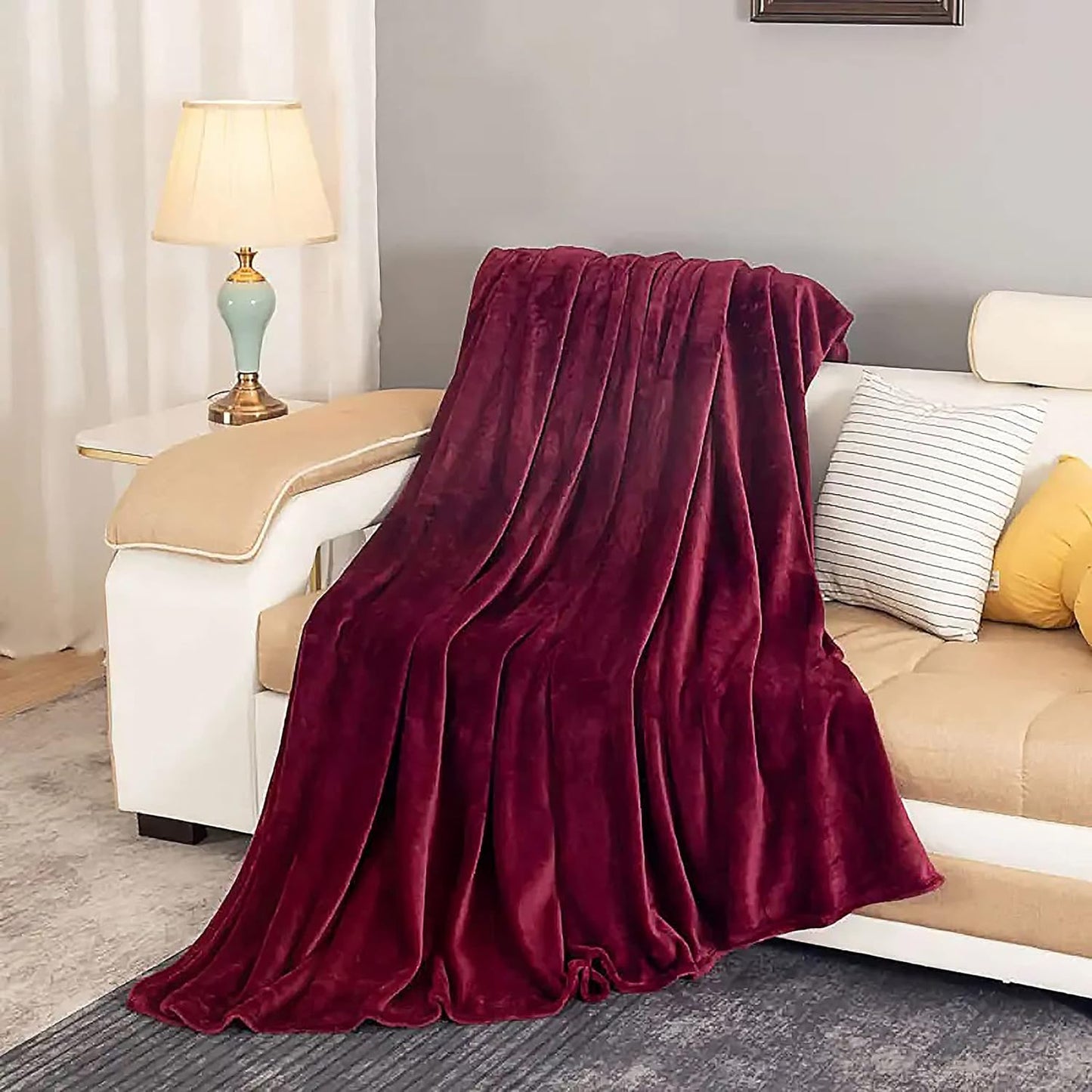 Soft Plush Faux Fur Large Throw Blanket