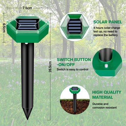 Effective Sonic Mole Repeller 4 Piece Set