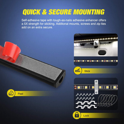 Bright LED Truck Bed Lighting 60 Inch Strip