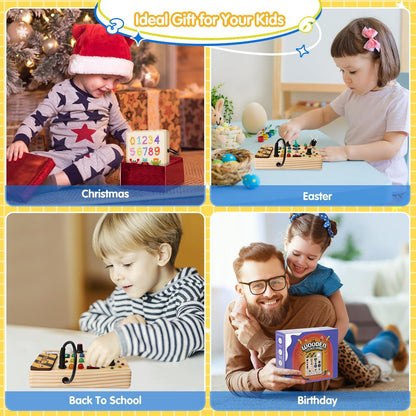 Colorful LED Wooden Learning Board for Kids
