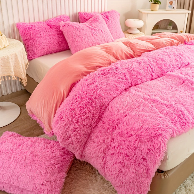 Cozy Soft Plush Duvet Cover Set with Zipper