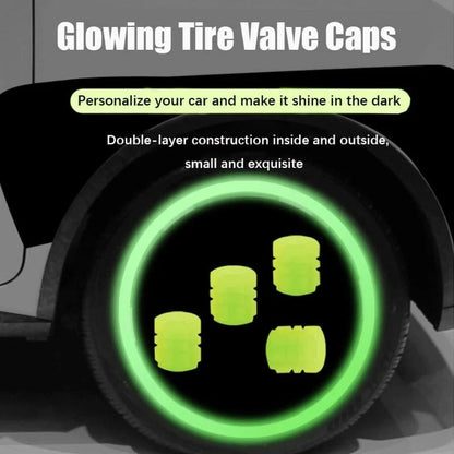 Bright Green LED Tire Valve Stem Caps 20 Pack