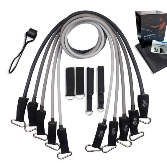 Premium Fitness Resistance Bands Set with Handles & Anchor