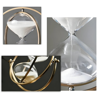 Classic Hourglass Clock with Gold Frame