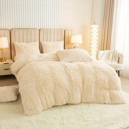 Cozy Soft Plush Duvet Cover Set with Zipper