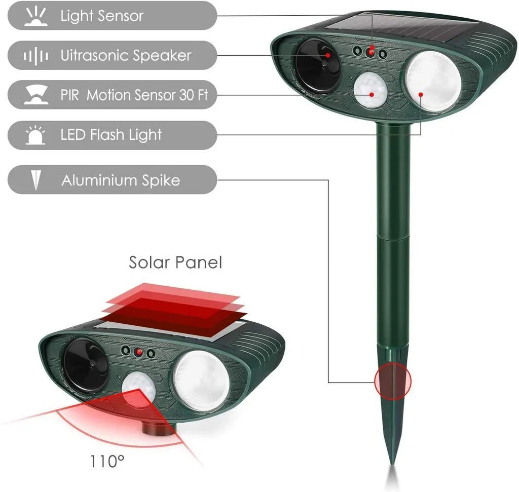 Outdoor Solar Chipmunk Deterrent Device