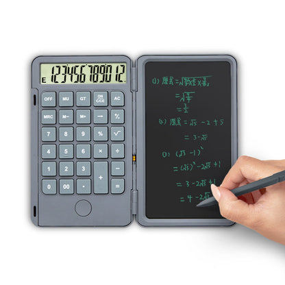 Compact 2-in-1 Calculator with Large Erasable Notepad