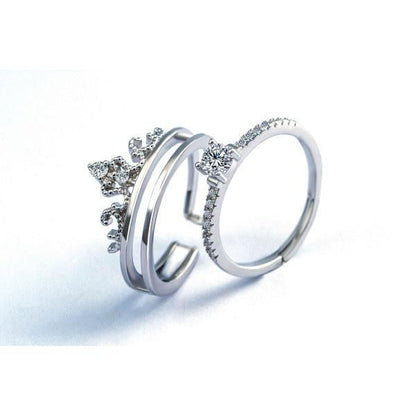 Luxury Double Stone Crown Ring