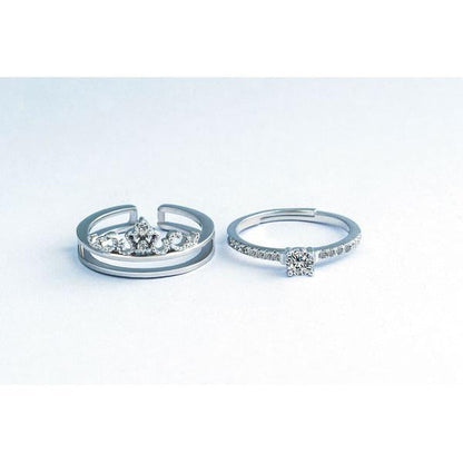 Luxury Double Stone Crown Ring