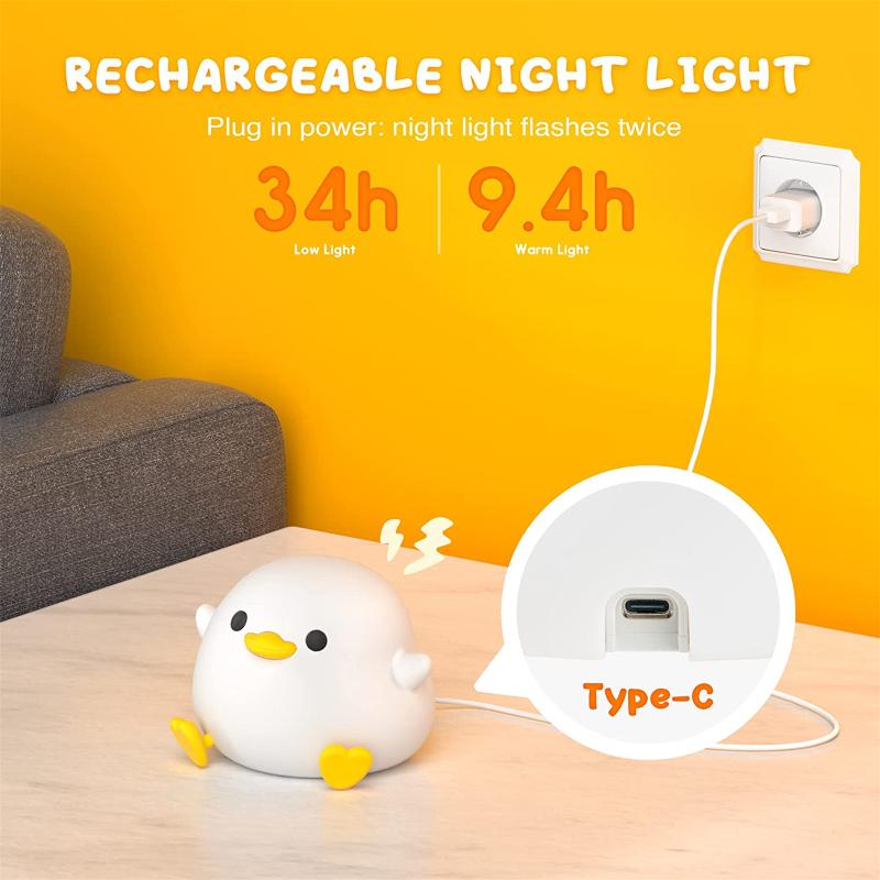 Soft Night Lamp for Kids - Adjustable Bedside Light