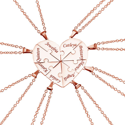 Customizable Love Heart Shaped Puzzle Necklace