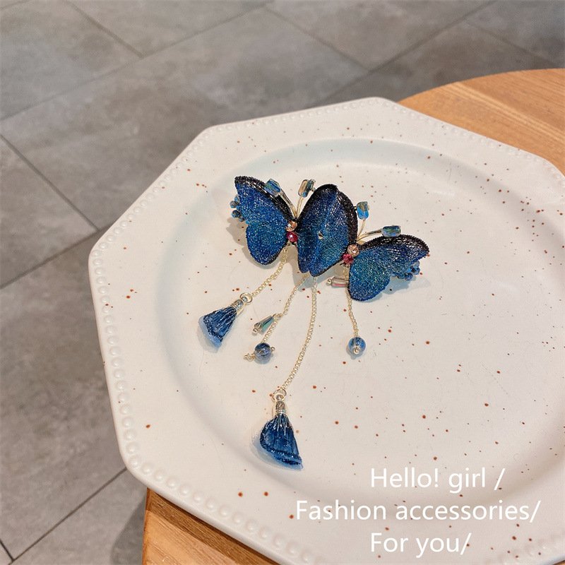 Colorful Butterfly Hairpin with Tassels