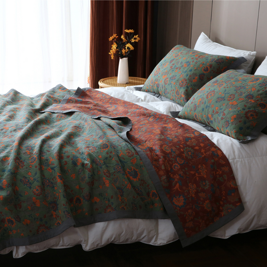 Cozy Vintage Floral Throw Blanket - Befez