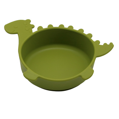Soft Silicone Baby Bowl - Fun Dinosaur Grip Bowl