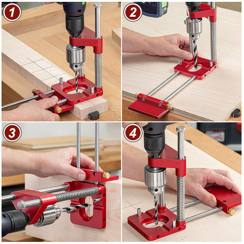 Accurate Wood Drilling Guide with Durable Steel Construction