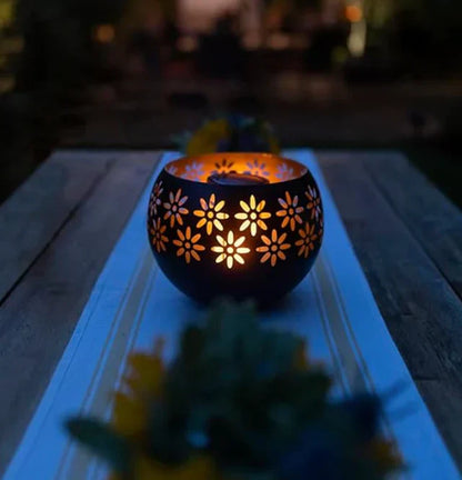Colorful Floral Wax Table Lamp