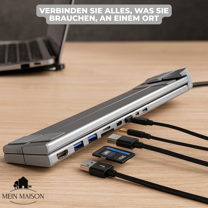 Compact 8-in-1 Laptop Stand and USB Hub