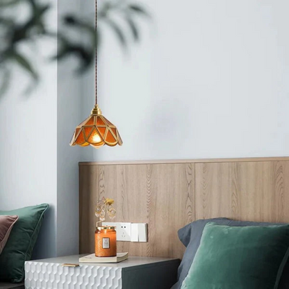 Colorful Stained Glass Hanging Lamp