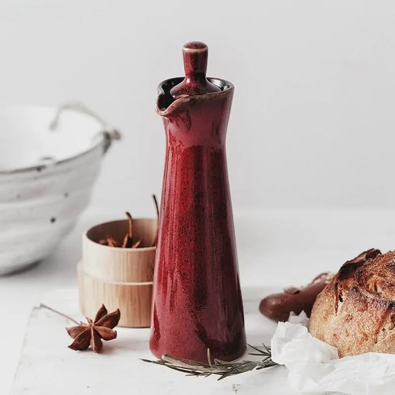 Befez | Small White Ceramic Oil Bottle - 120ml