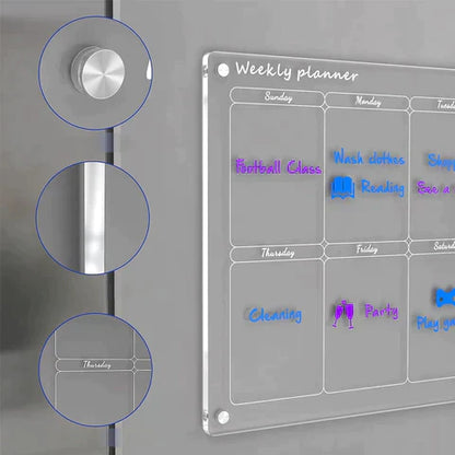 Compact Daily Magnetic Whiteboard Calendar