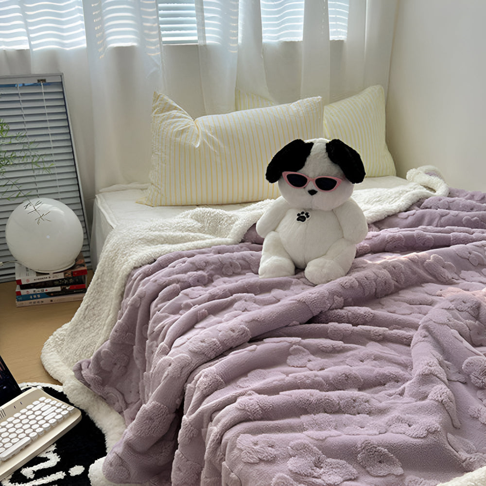 Cozy Plush Sherpa Blanket Soft Fleece Throw