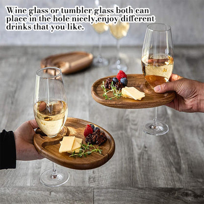 Stylish Appetizer Plate with Wine Cup Holder