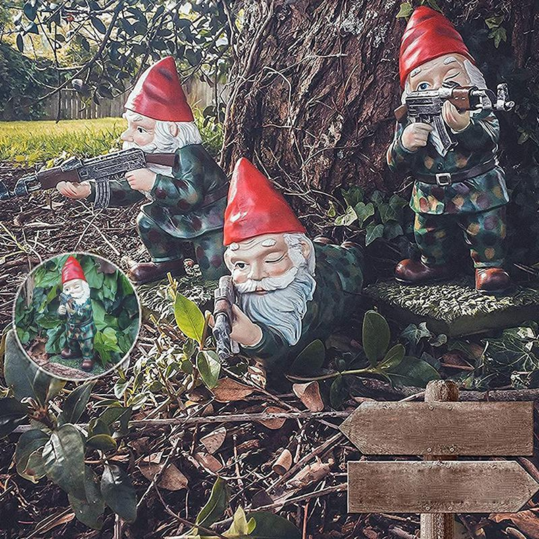 Tough Army Yard Gnome