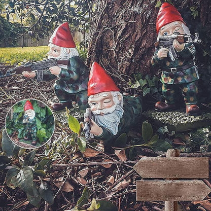Tough Army Yard Gnome