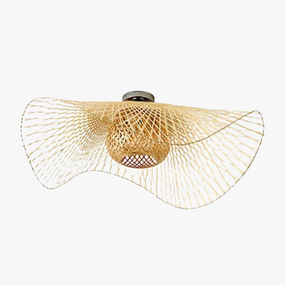 Traditional Woven Pendant Light in Natural Rattan Style