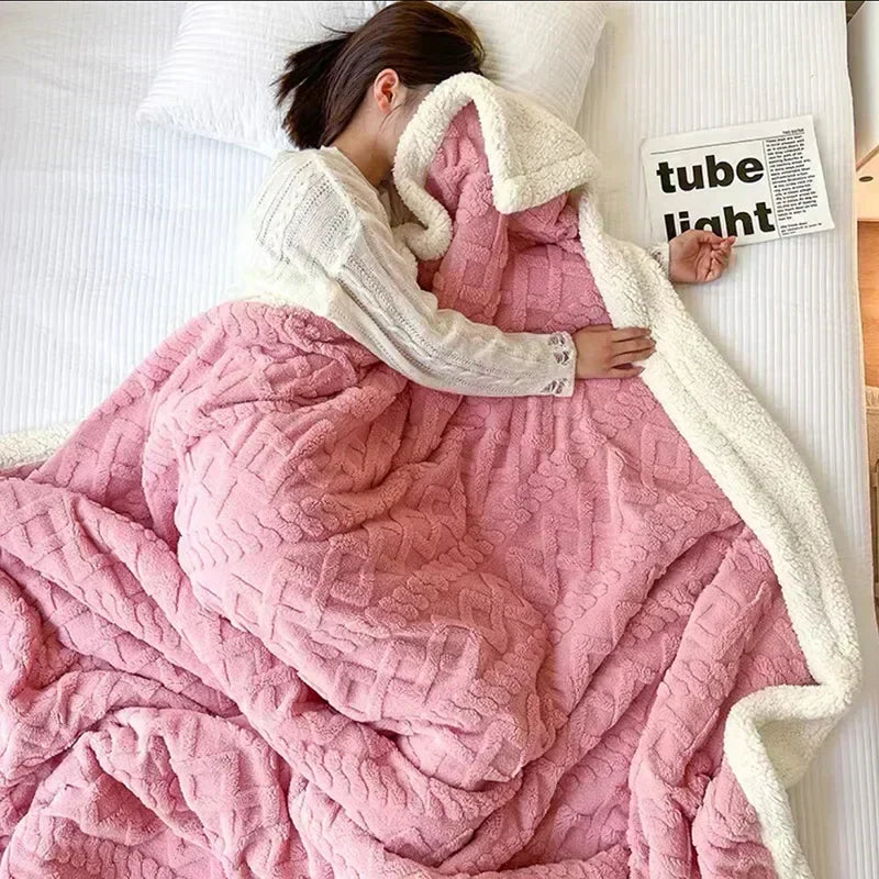 Soft Plush Wool Blanket for Winter Warmth