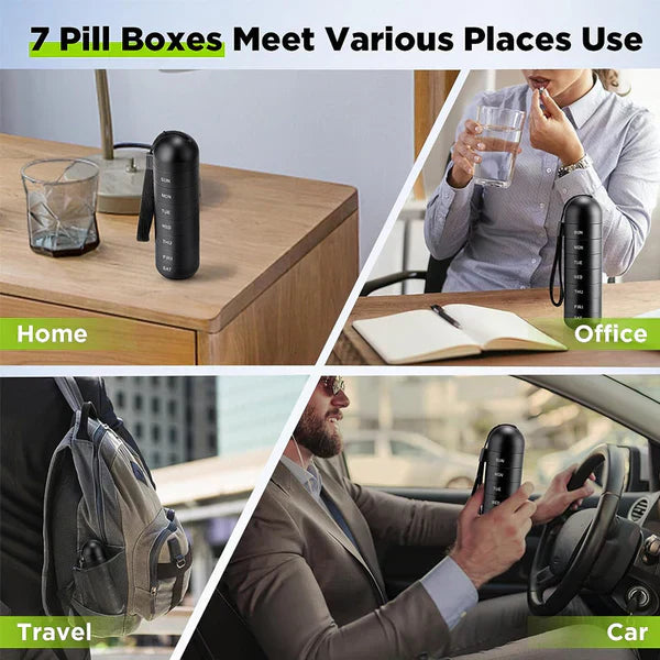 Waterproof Pill Box with 7 Day compartments