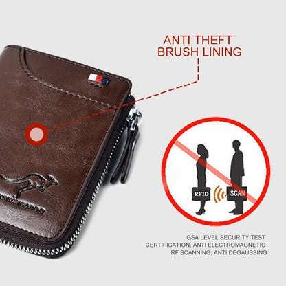 Secure Leather Men's Wallet with RFID Protection