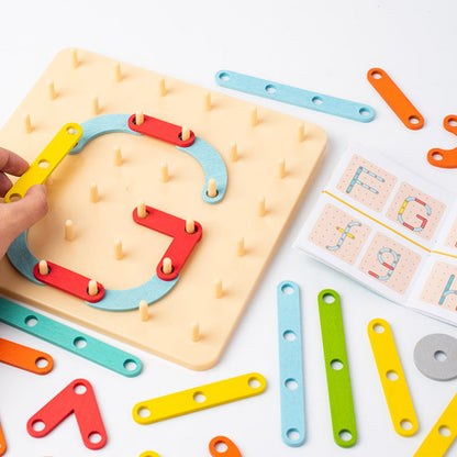 Colorful Wooden Learning Peg Board