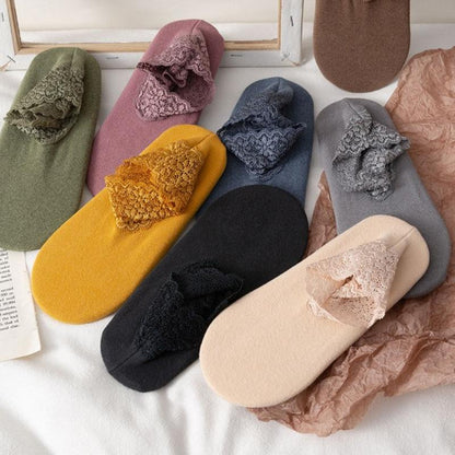 Cozy Socks with Fashionable Lace Design