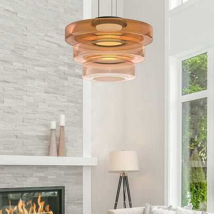 Contemporary Glass Hanging Lamp in Minimalist Design