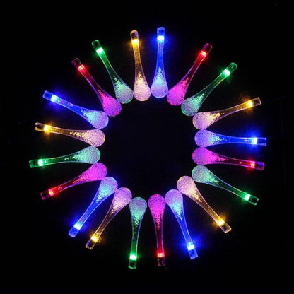 Colorful Solar Powered Water Drop Lights
