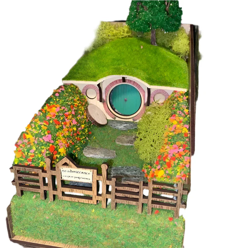 Unique Wooden Book Stands with Mini Scene Design