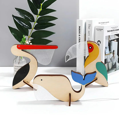 Cute Wooden Animal Desk Lamp